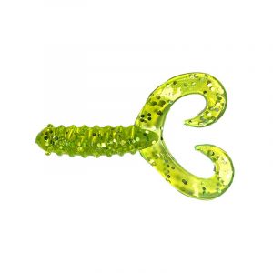Twin Tail Rib 5cm 5-pack - Chartreuse Glitter