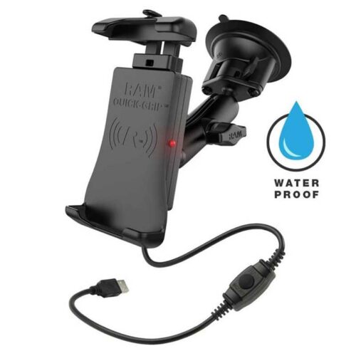 RAM Mounts Quick-Grip vattentät trådlös laddning med sugkopp (B-kula)