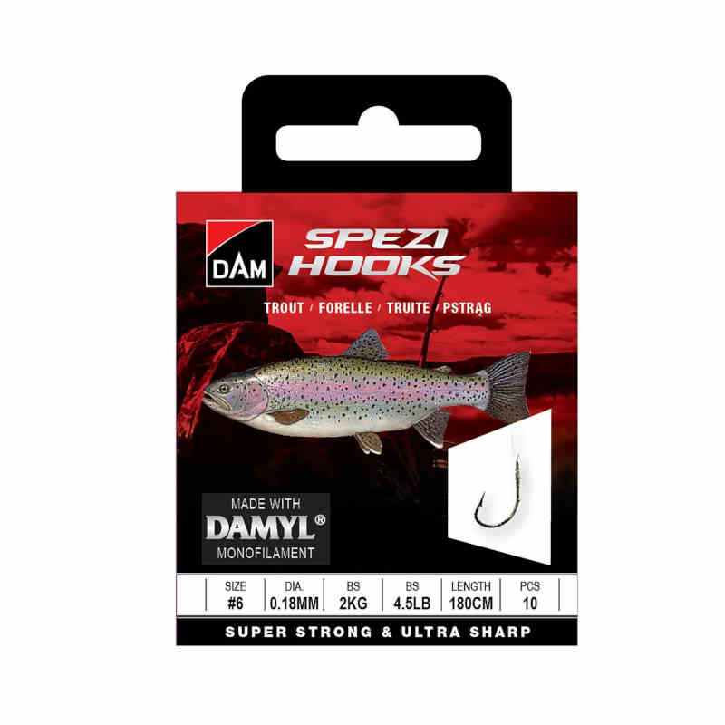 DAM Spezi Metetafs Ädelfisk #10 ,0,14mm, 180cm, 10-pack