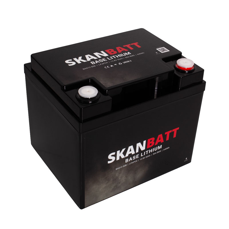 Skanbatt Base Lithium - 12V 50Ah 50A BMS - Bluetooth