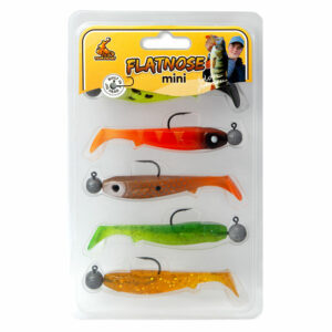 Flatnose Mini 9cm 5-pack med jiggskalle - Grumligt Vatten