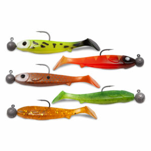 Flatnose Mini 9cm 5-pack med jiggskalle - Grumligt Vatten